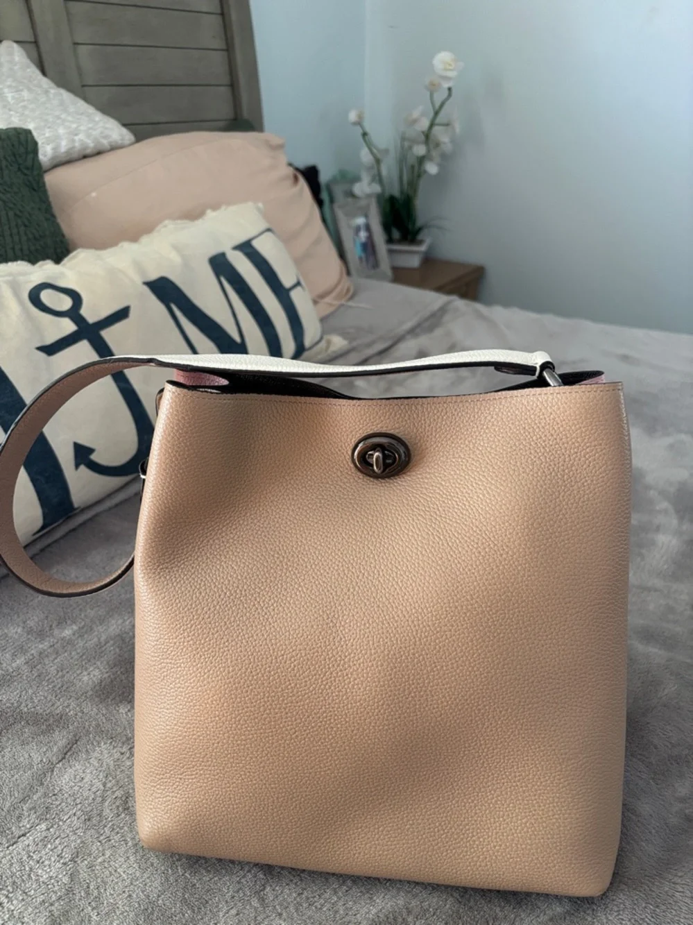 Coach  Charlie Bucket Colorblock‎ Pink Leather Shoulder Bag - Structured Tote